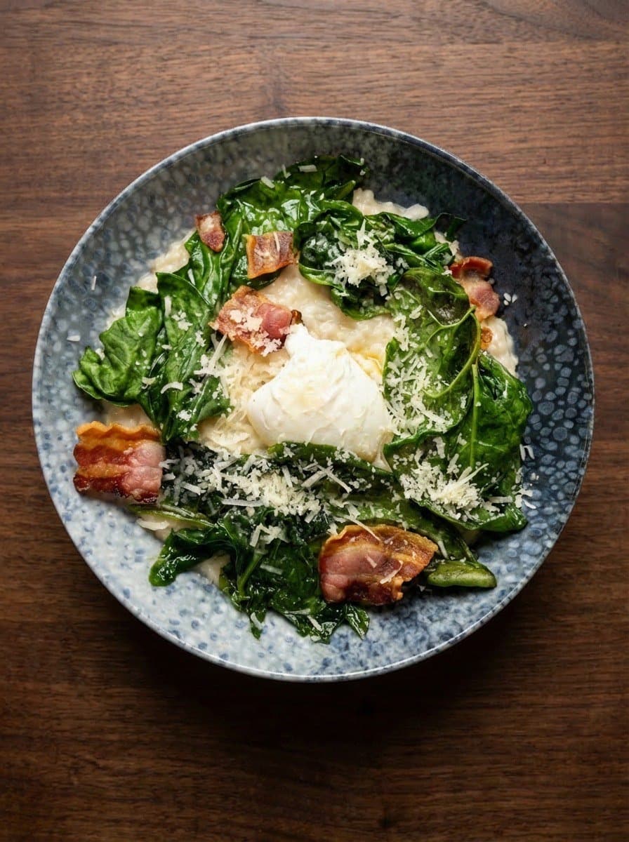 Oatmeal with bacon & parmesan — Restaurant Oda, Bečići