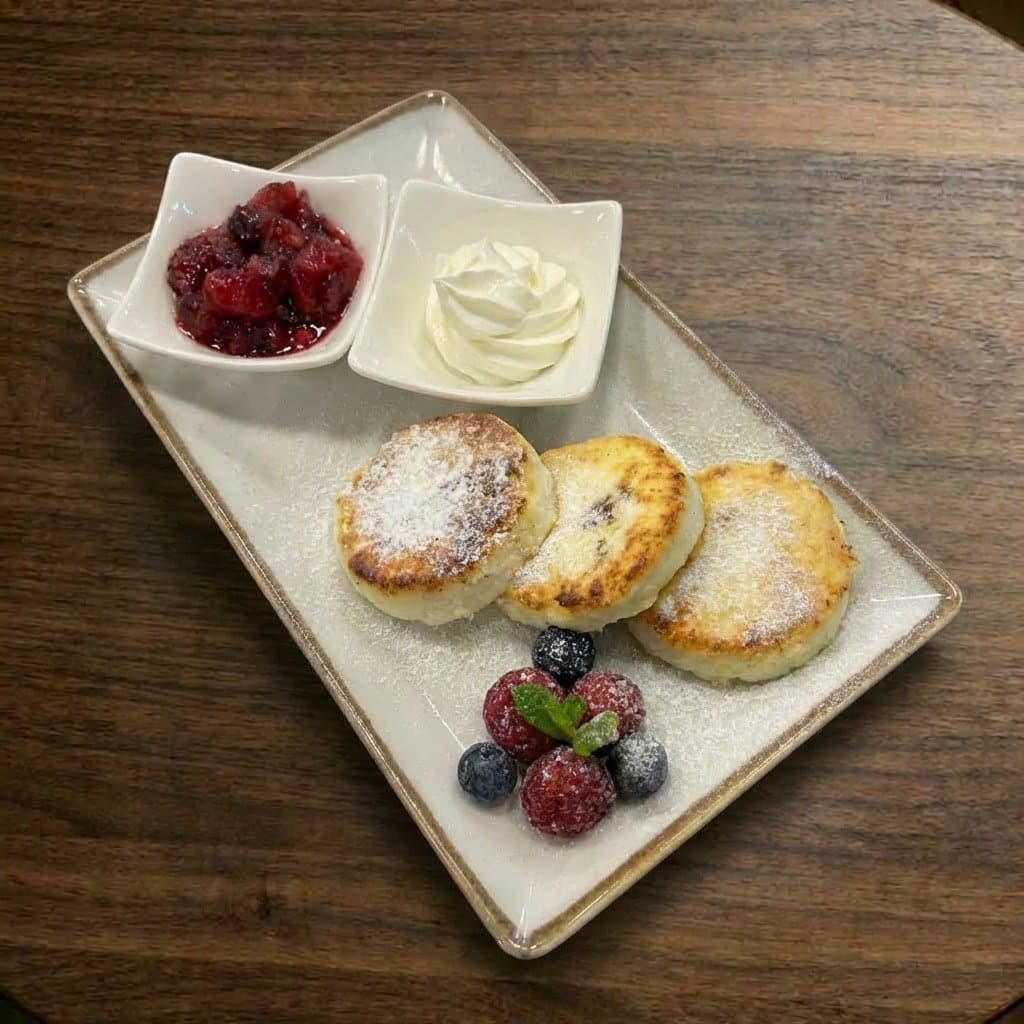 Syrniki with berries — Restaurant Oda, Bečići